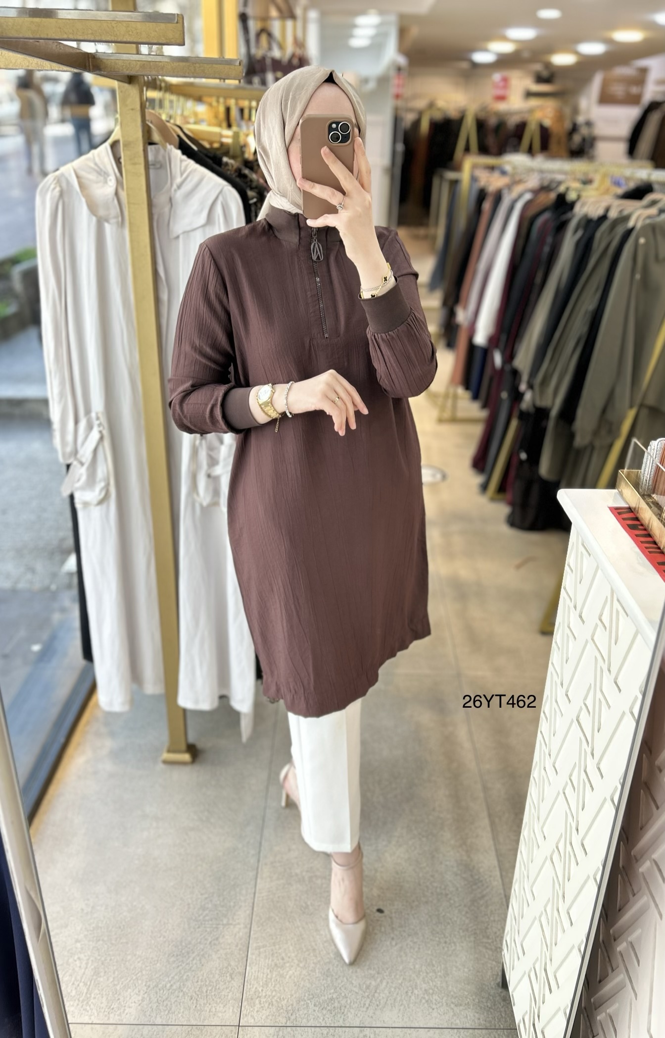 26YT462 Ribana Detaylı Tunik