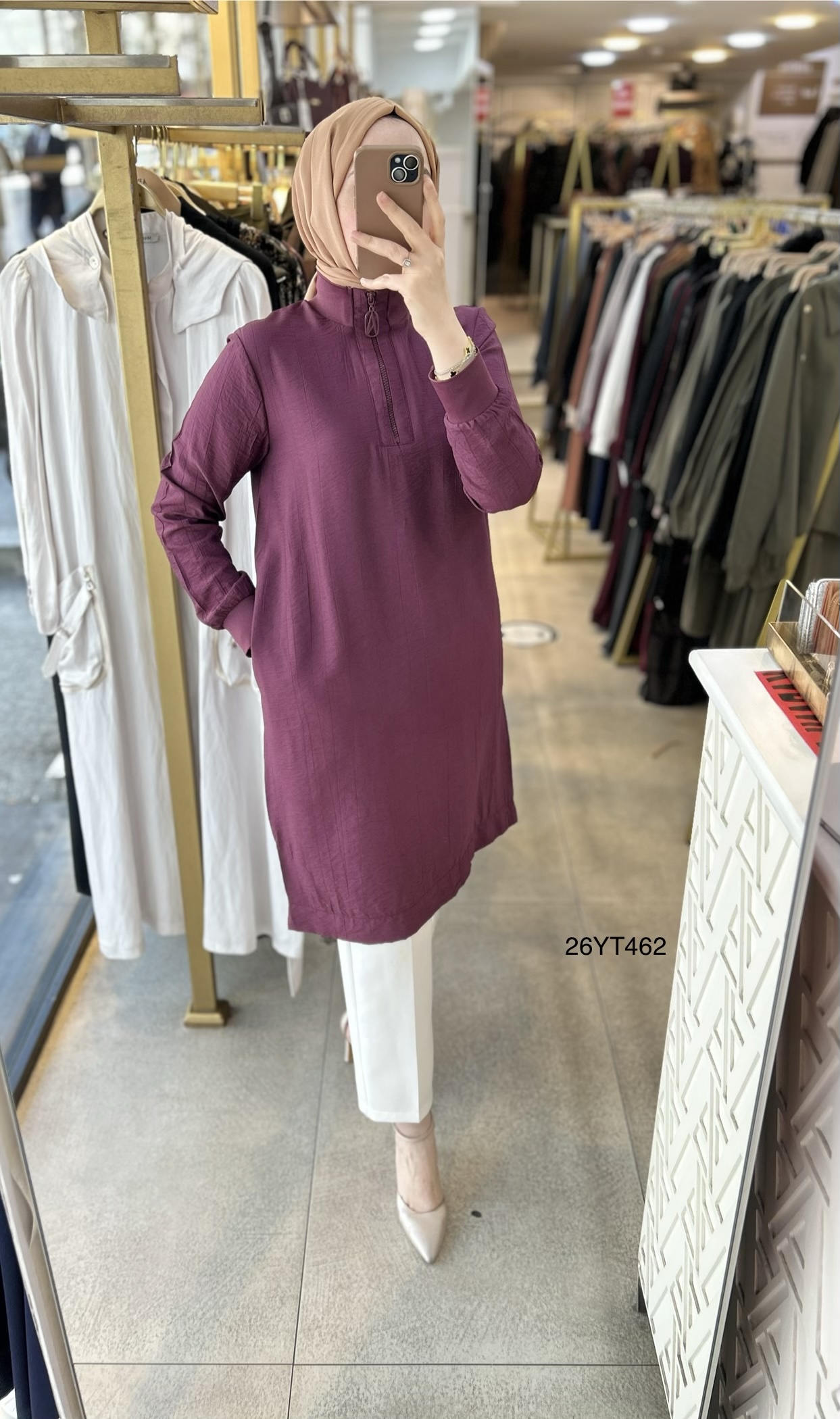 26YT462 Ribana Detaylı Tunik