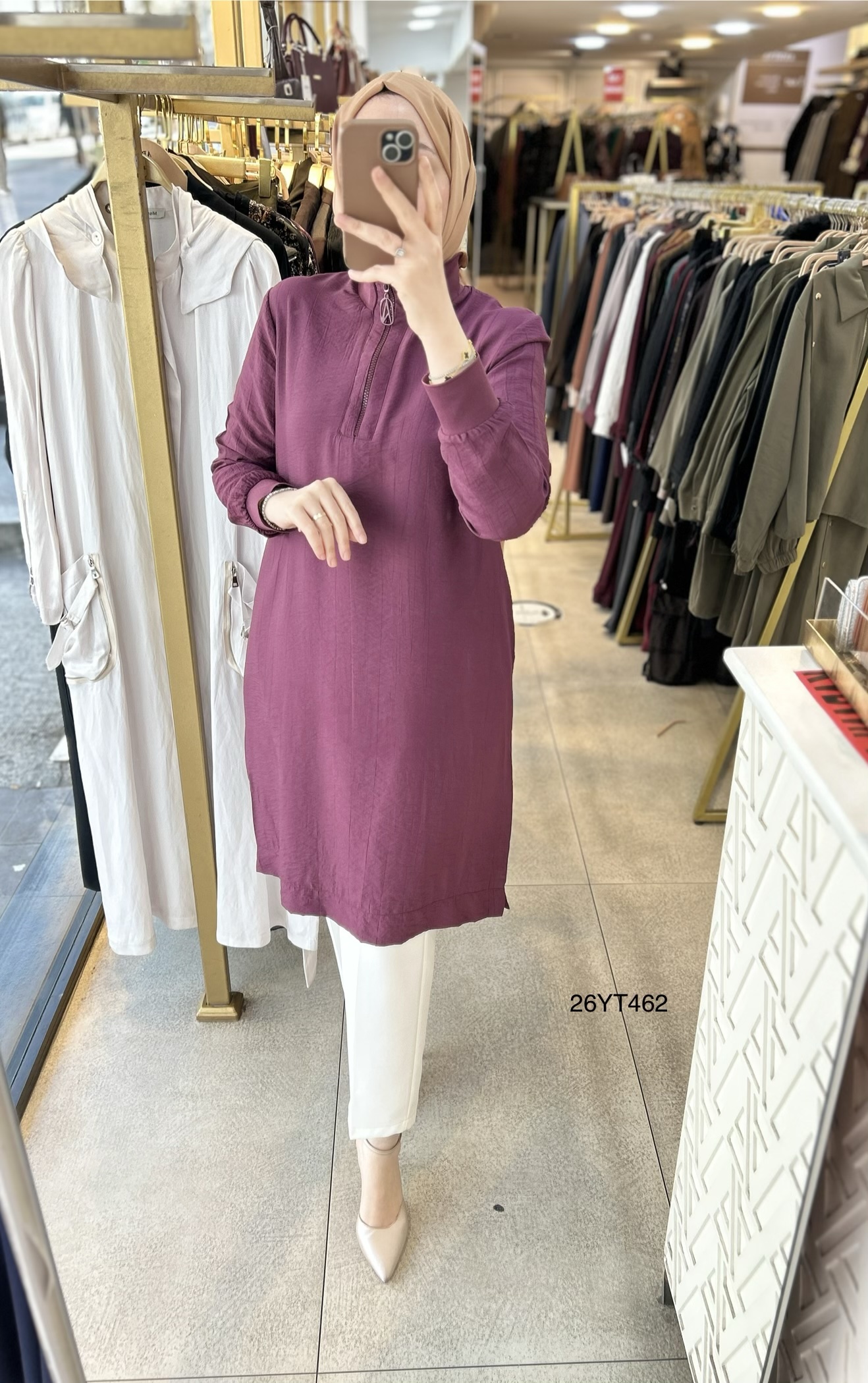 26YT462 Ribana Detaylı Tunik