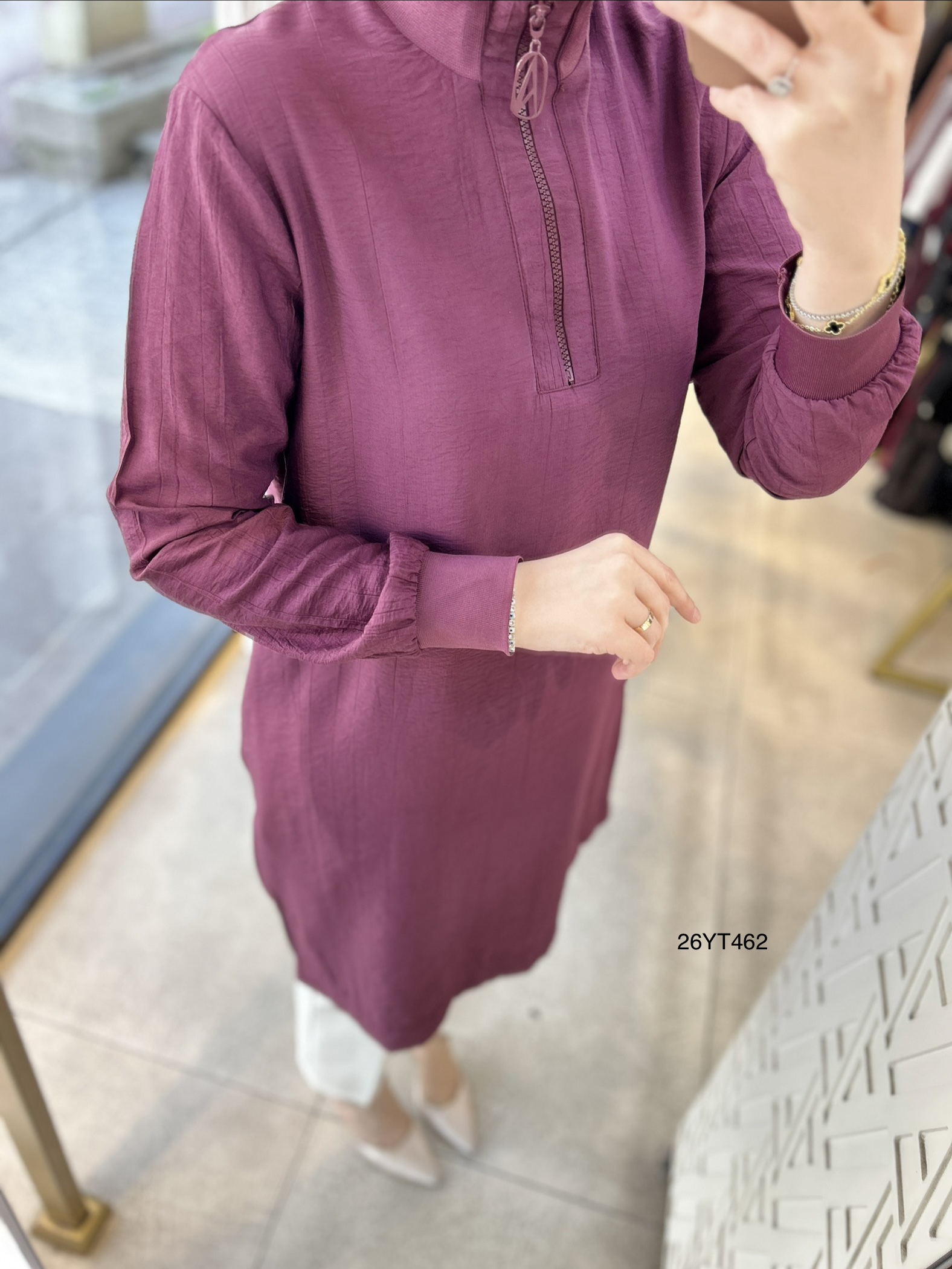 26YT462 Ribana Detaylı Tunik - Görsel 23