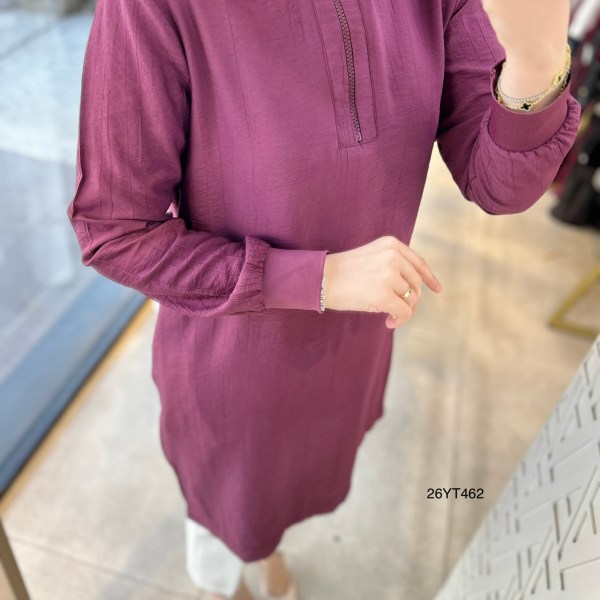 26YT462 Ribana Detaylı Tunik - Görsel 10