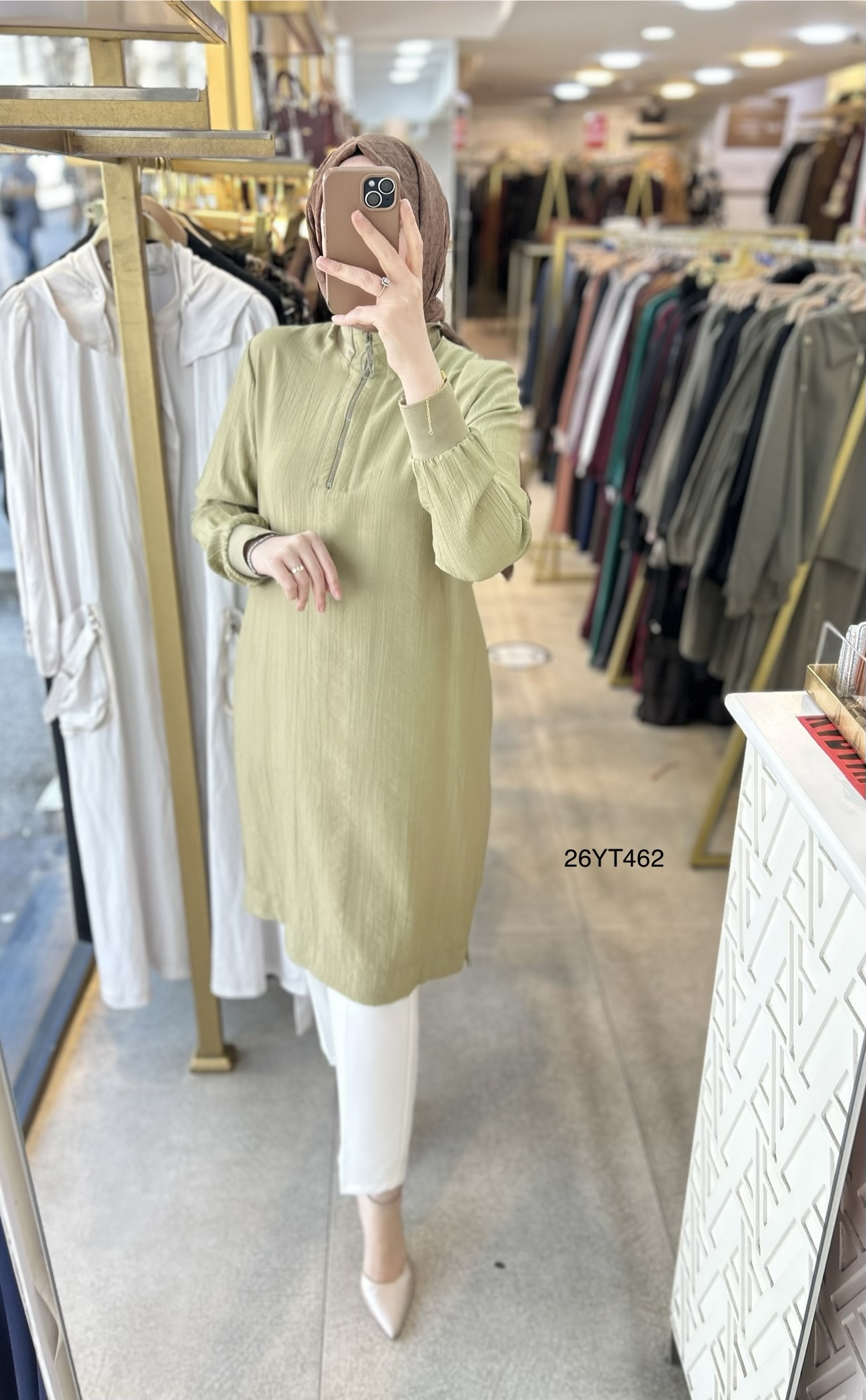 26YT462 Ribana Detaylı Tunik