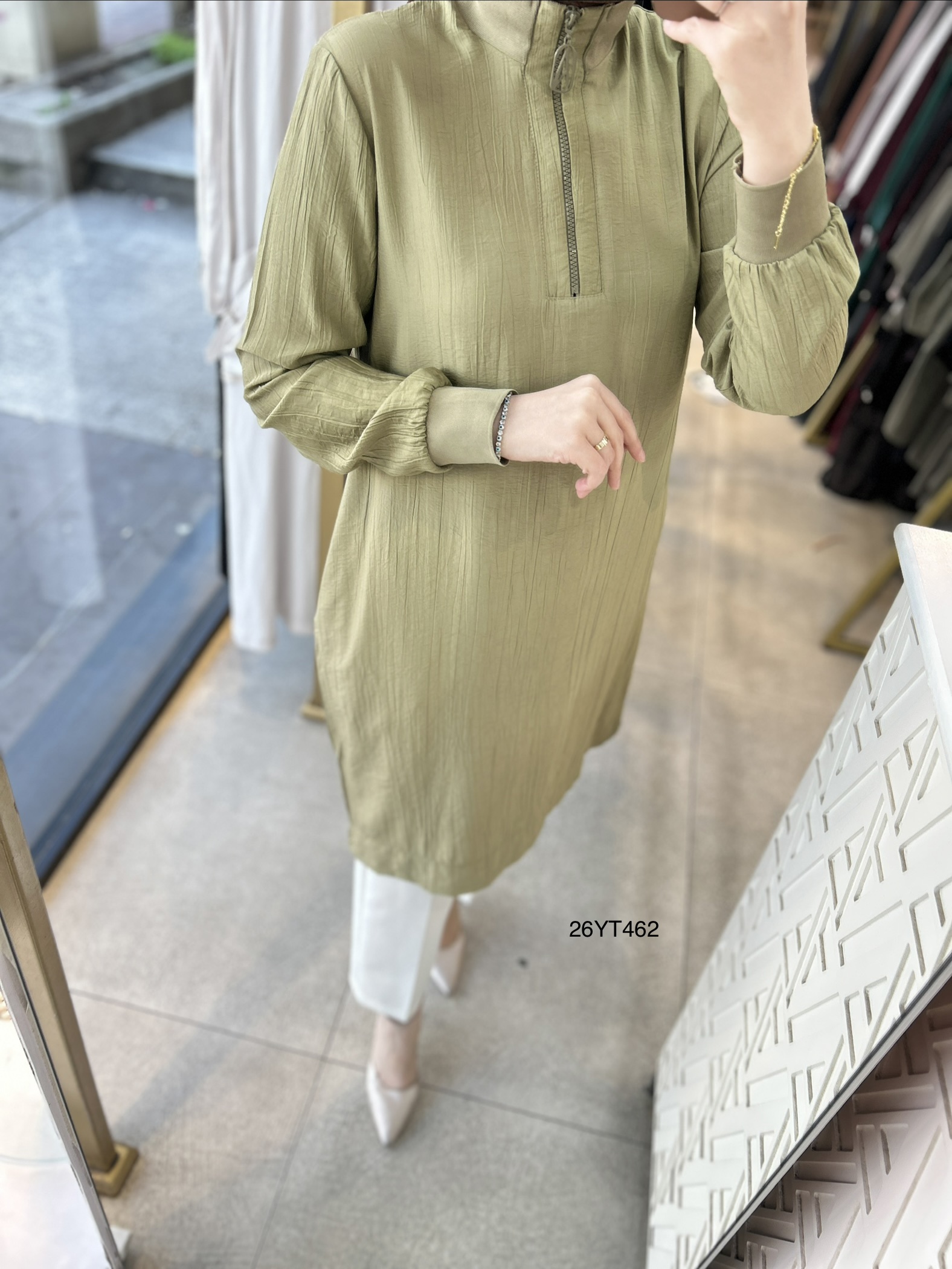 26YT462 Ribana Detaylı Tunik - Görsel 18