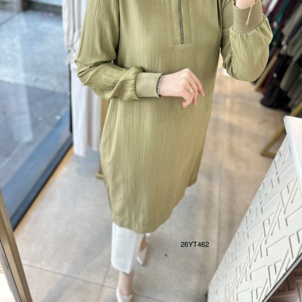 26YT462 Ribana Detaylı Tunik - Görsel 7