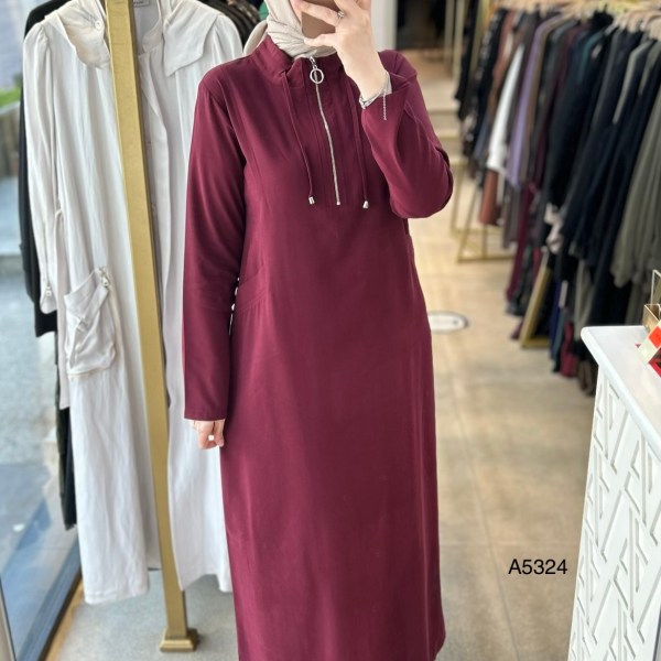 A5324 Fermuar Detaylı Elbise - Görsel 10