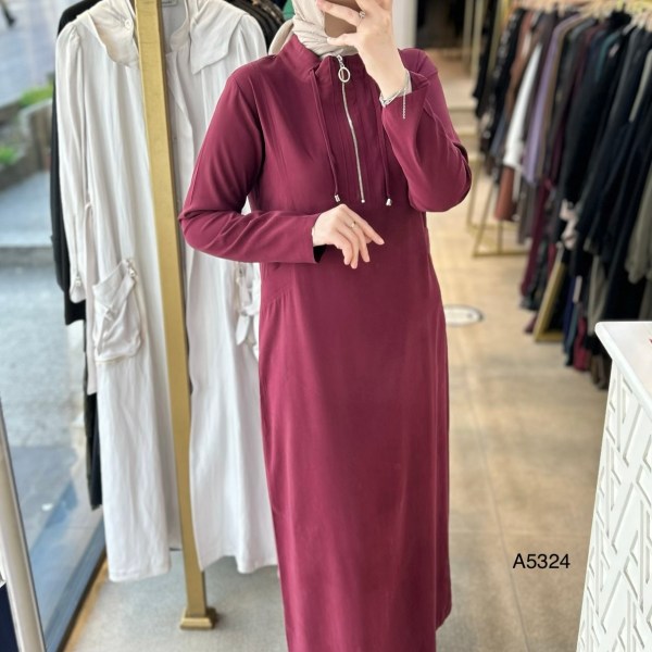 A5324 Fermuar Detaylı Elbise - Görsel 8