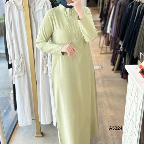 A5324 Fermuar Detaylı Elbise - Görsel 3