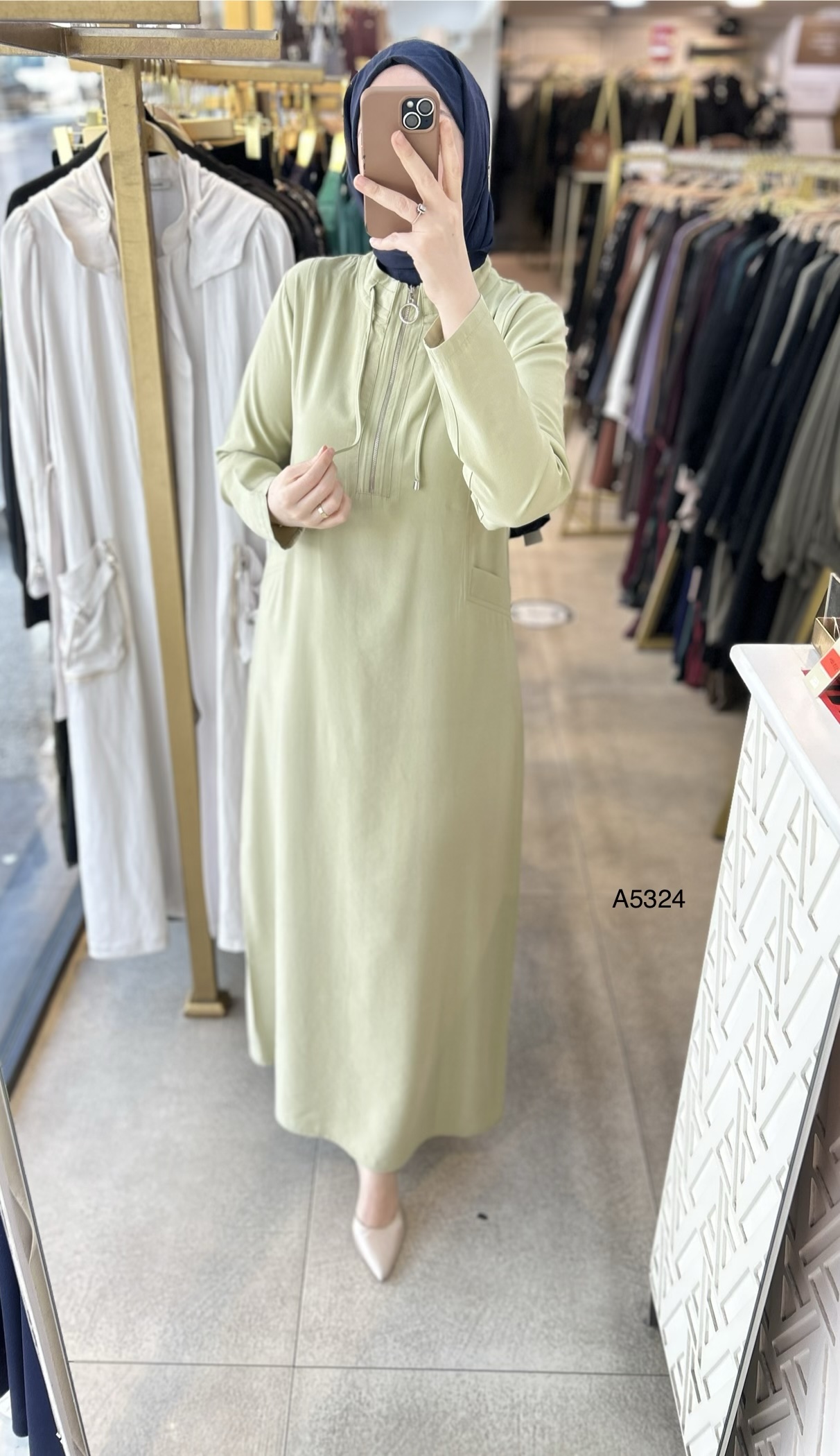 A5324 Fermuar Detaylı Elbise