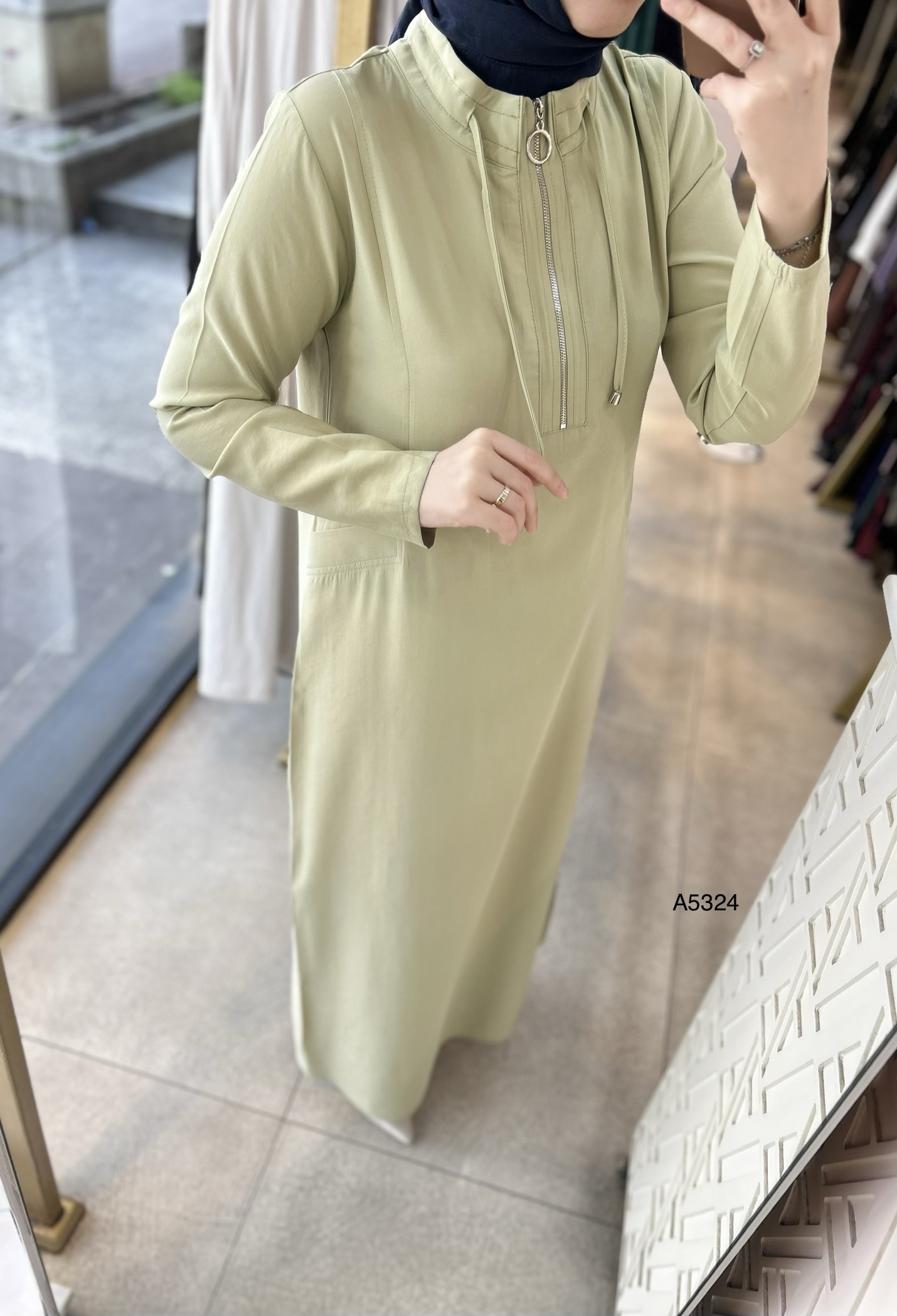 A5324 Fermuar Detaylı Elbise - Görsel 2