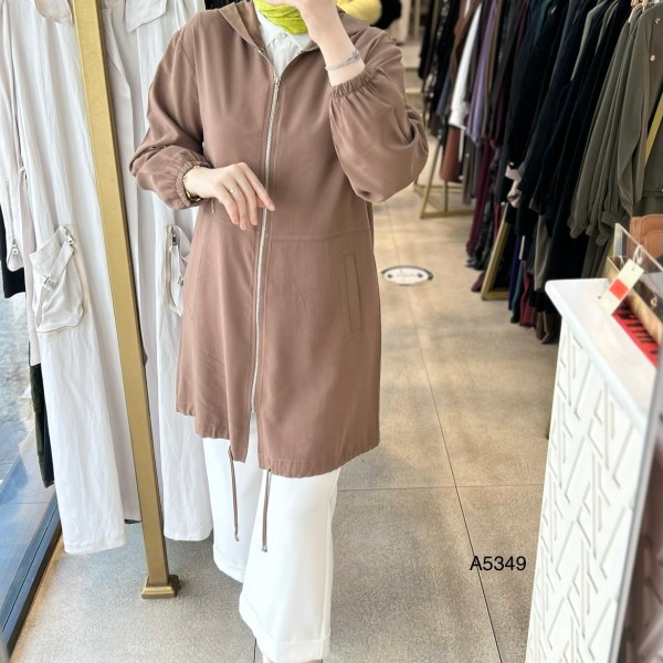 A5349 Kapüşonlu ve Fermuarlı Kap - Görsel 14