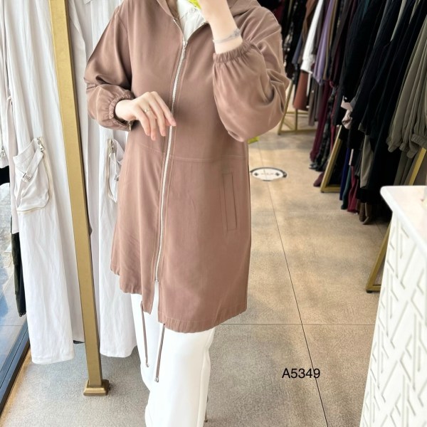 A5349 Kapüşonlu ve Fermuarlı Kap - Görsel 10