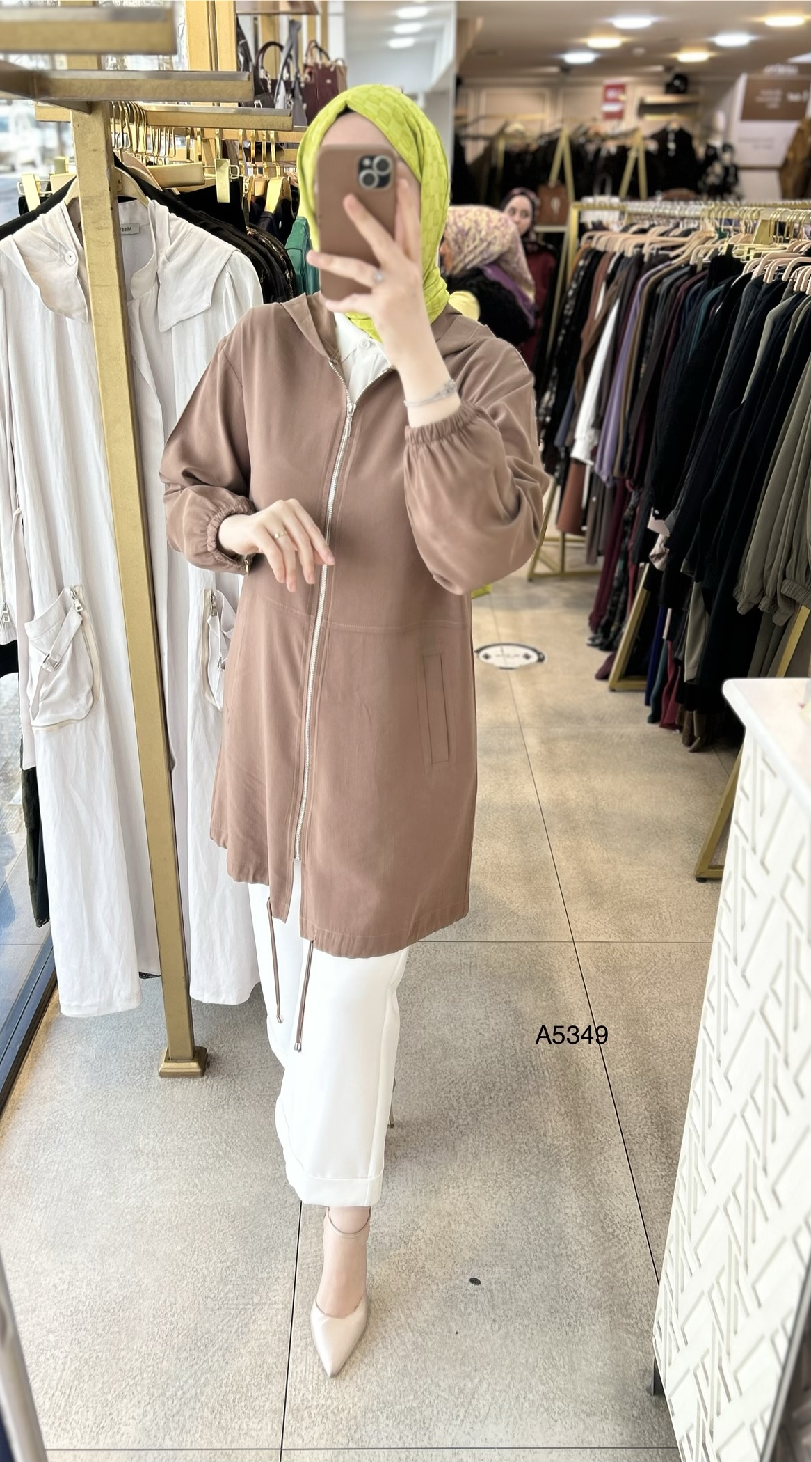 A5349 Kapüşonlu ve Fermuarlı Kap