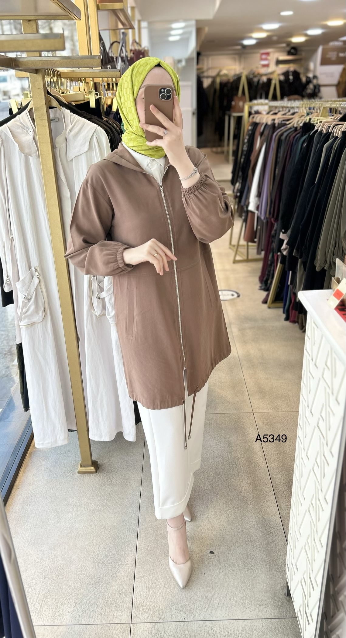 A5349 Kapüşonlu ve Fermuarlı Kap