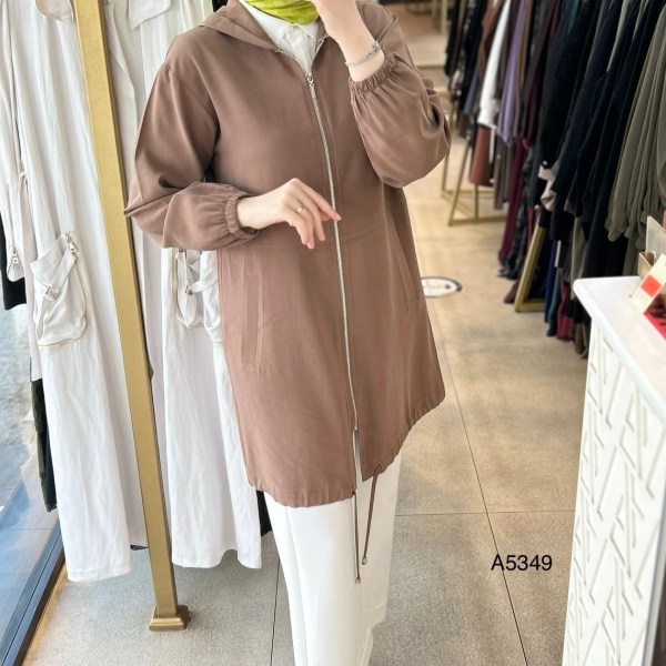 A5349 Kapüşonlu ve Fermuarlı Kap - Görsel 11