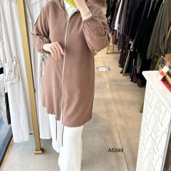 A5349 Kapüşonlu ve Fermuarlı Kap - Görsel 12