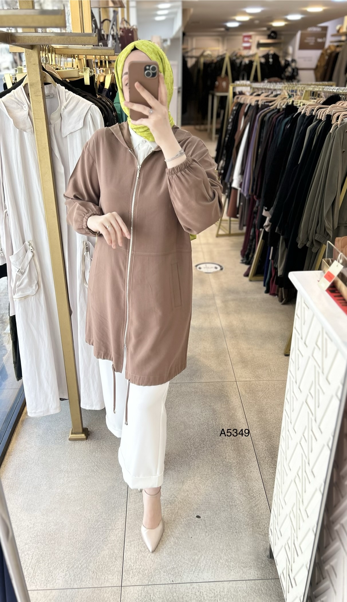 A5349 Kapüşonlu ve Fermuarlı Kap