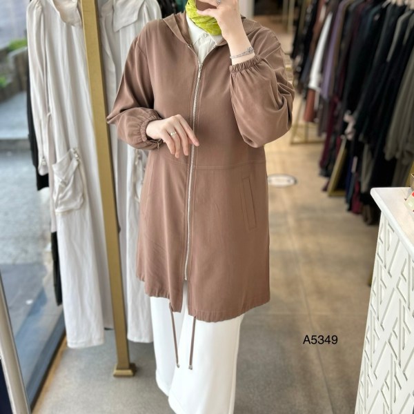 A5349 Kapüşonlu ve Fermuarlı Kap - Görsel 9