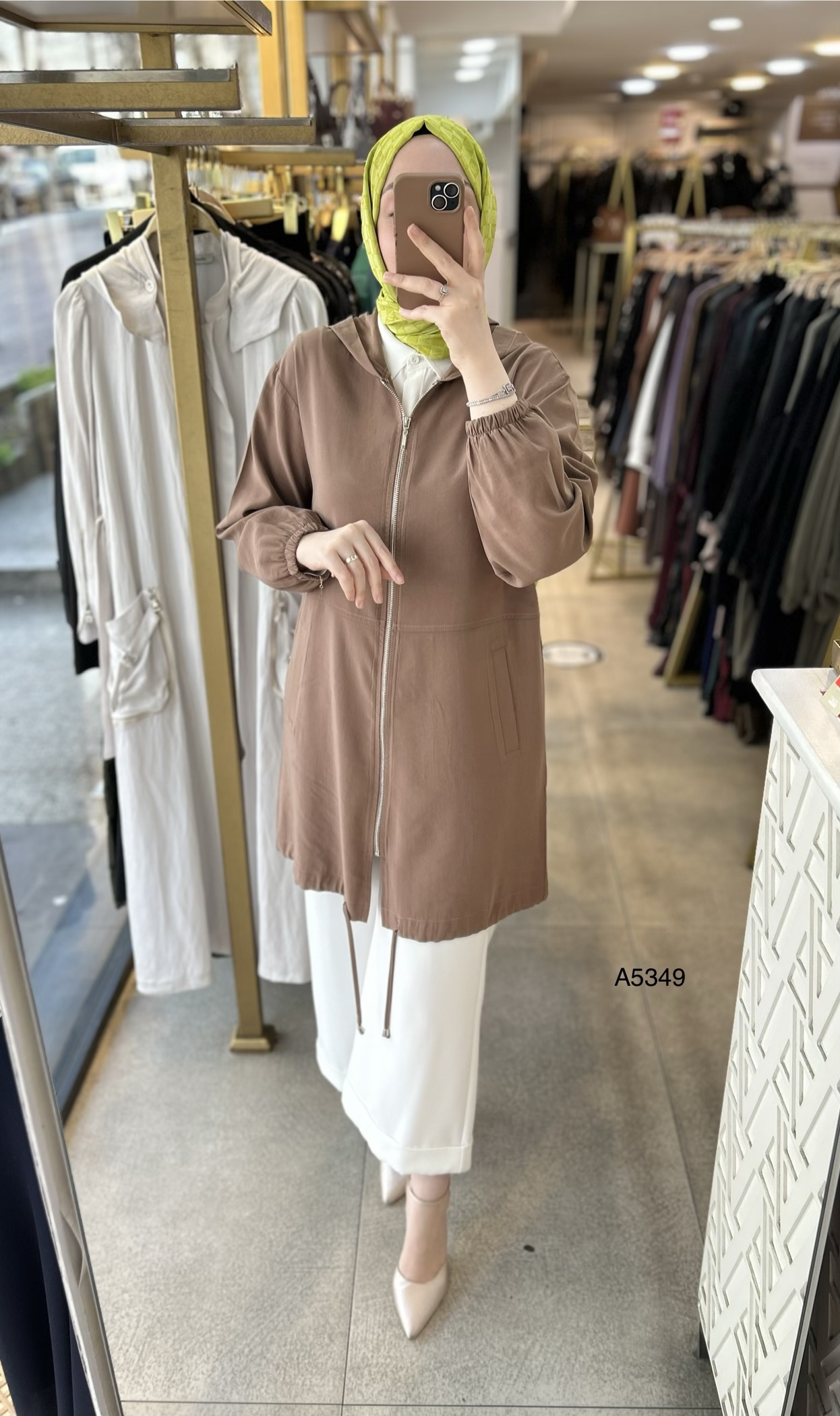 A5349 Kapüşonlu ve Fermuarlı Kap