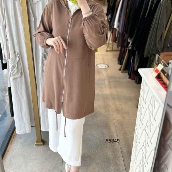 A5349 Kapüşonlu ve Fermuarlı Kap - Görsel 8