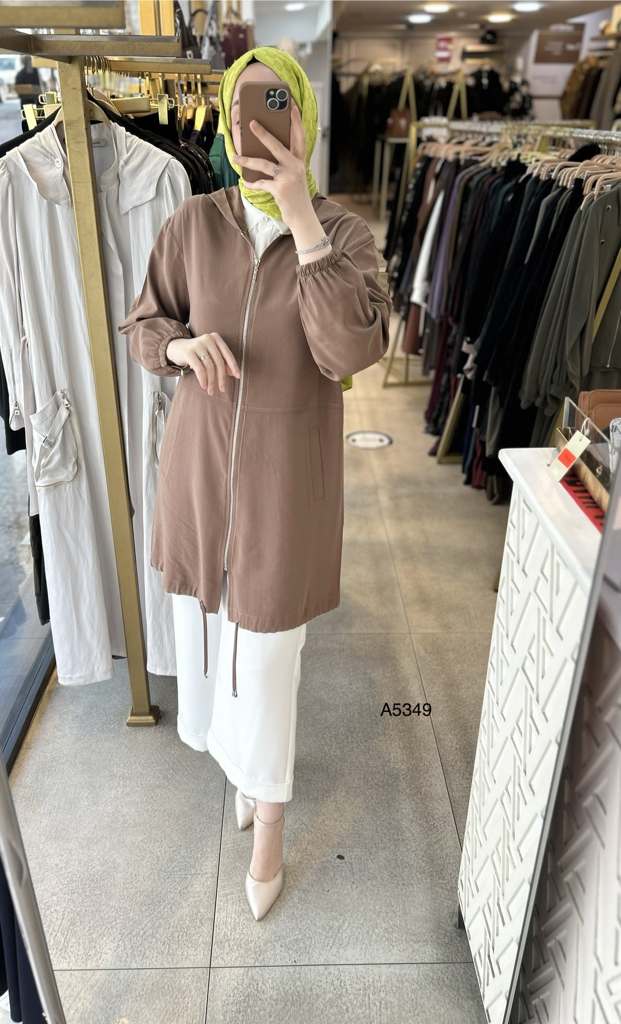 A5349 Kapüşonlu ve Fermuarlı Kap