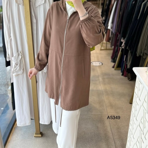 A5349 Kapüşonlu ve Fermuarlı Kap - Görsel 7