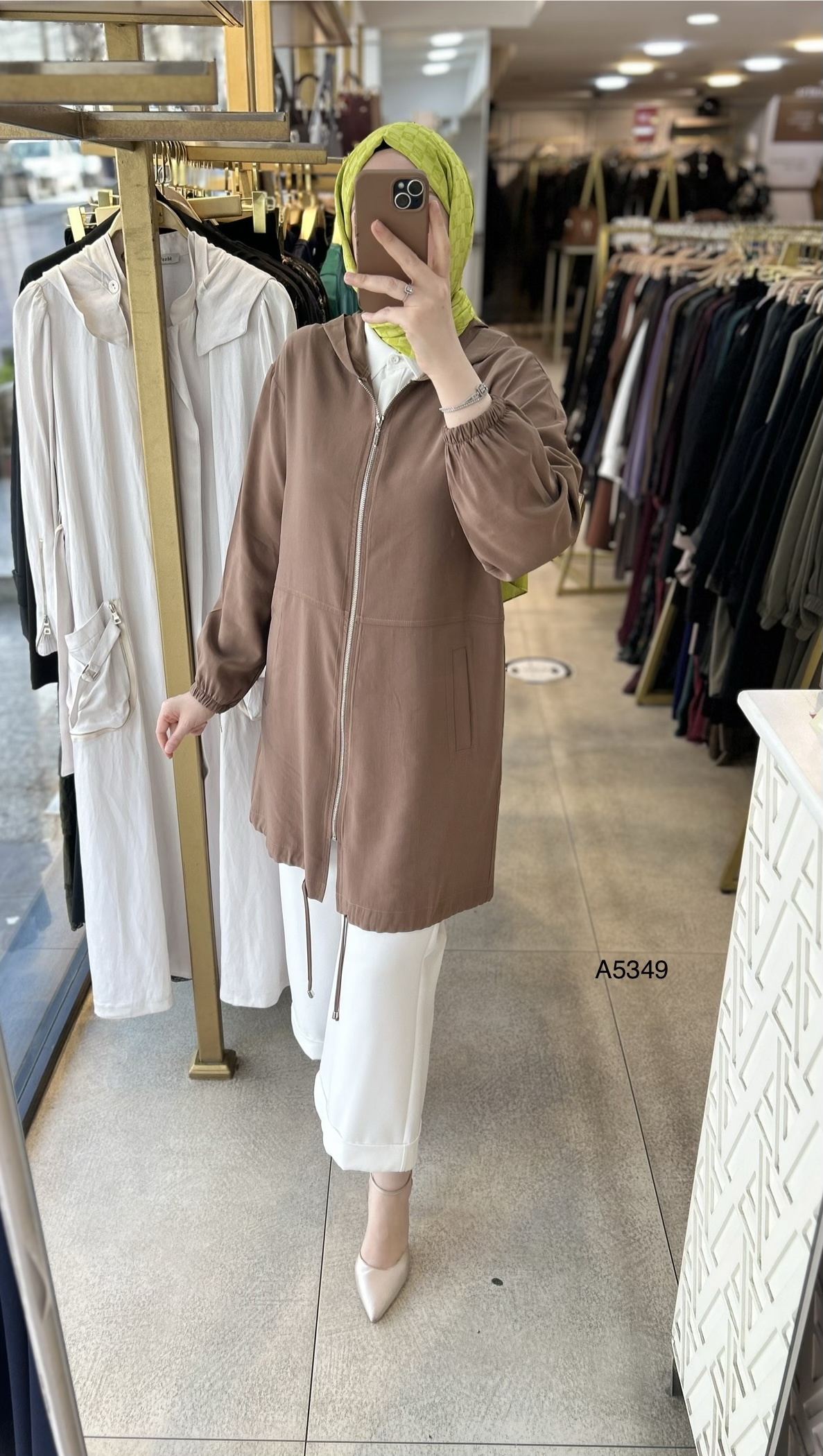 A5349 Kapüşonlu ve Fermuarlı Kap