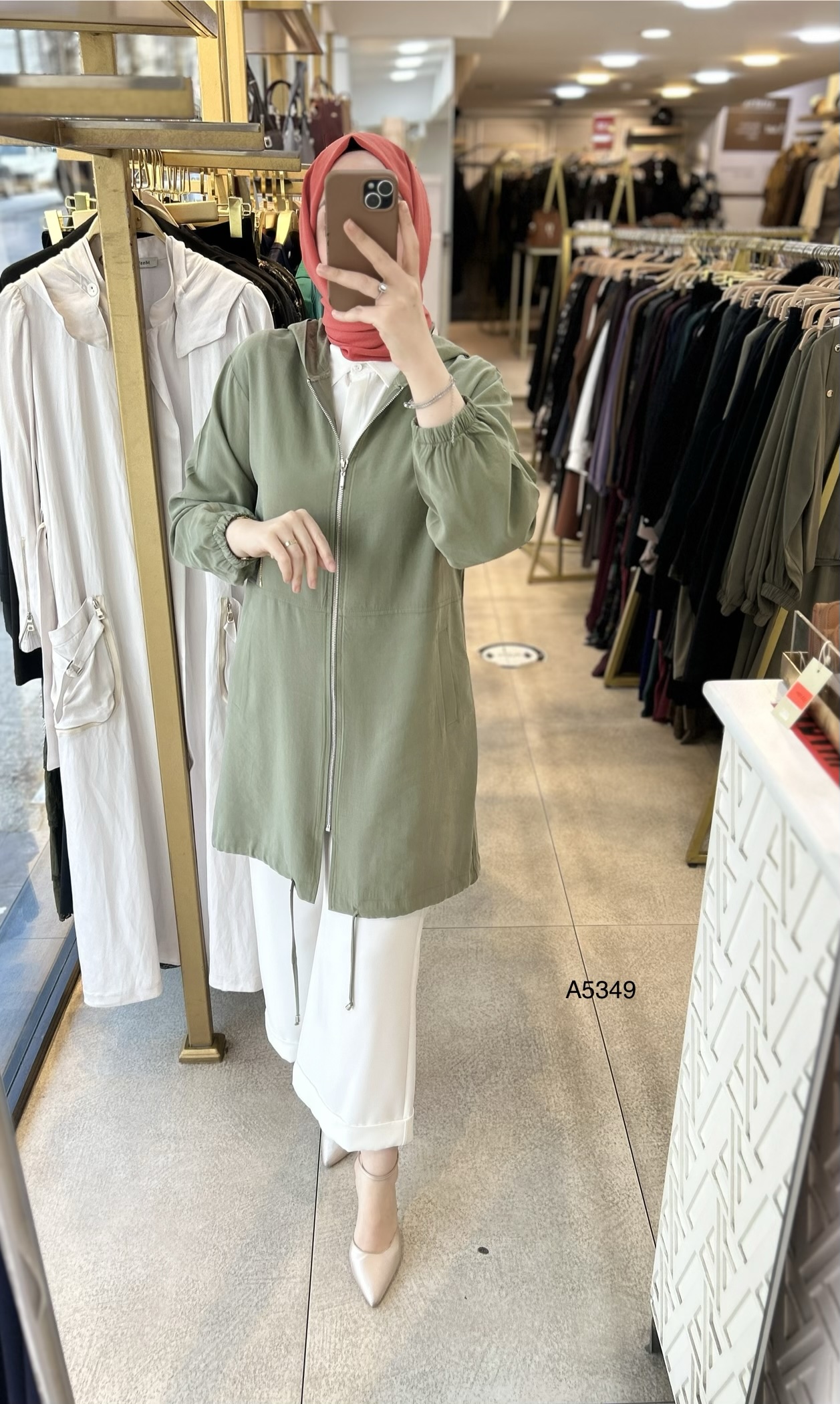 A5349 Kapüşonlu ve Fermuarlı Kap