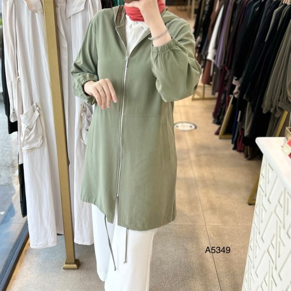 A5349 Kapüşonlu ve Fermuarlı Kap - Görsel 5