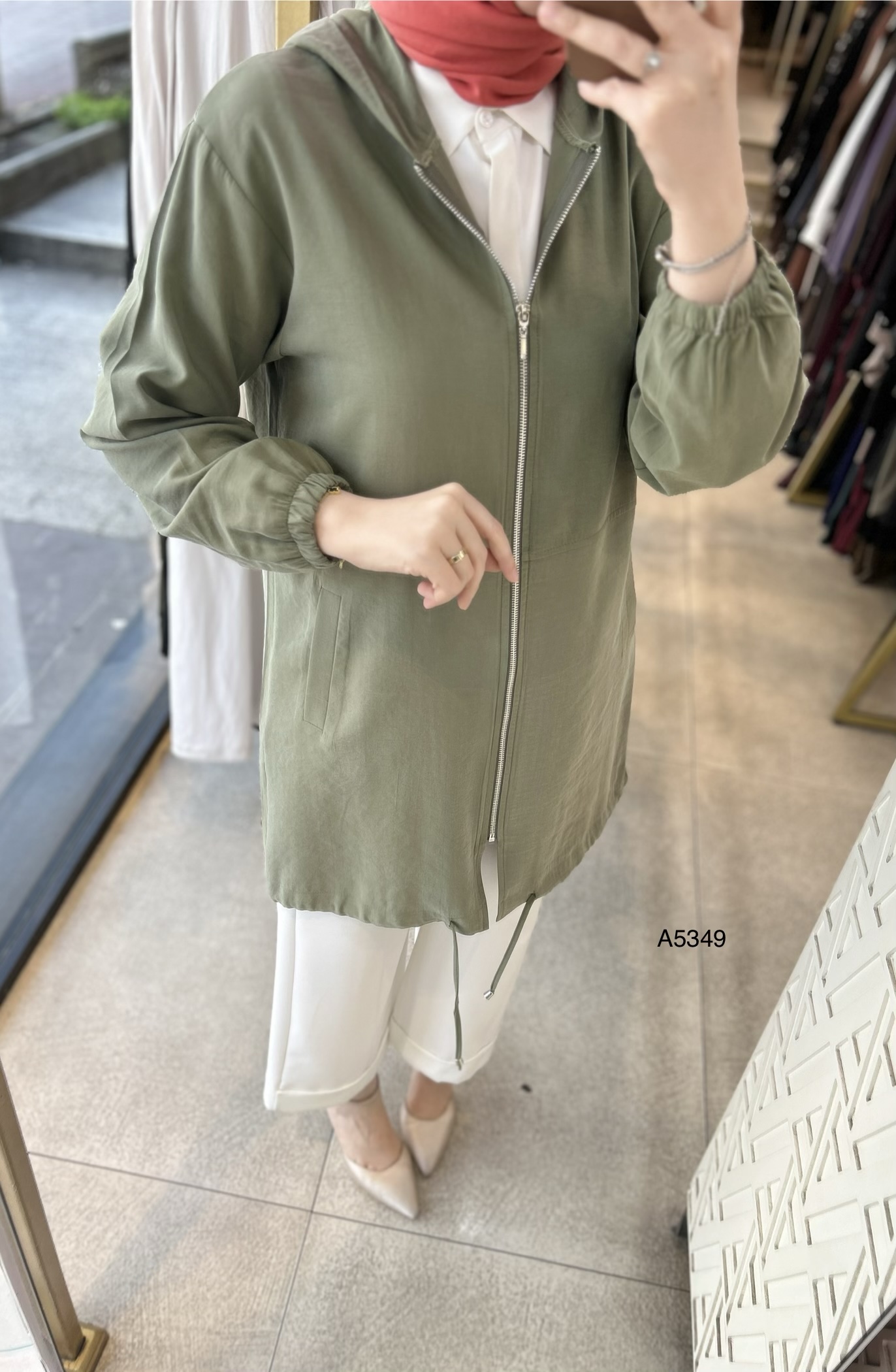 A5349 Kapüşonlu ve Fermuarlı Kap