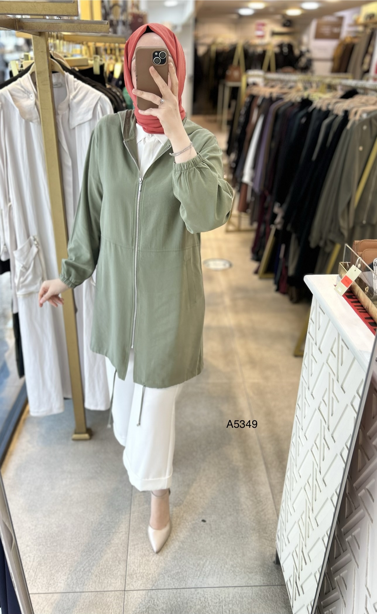 A5349 Kapüşonlu ve Fermuarlı Kap