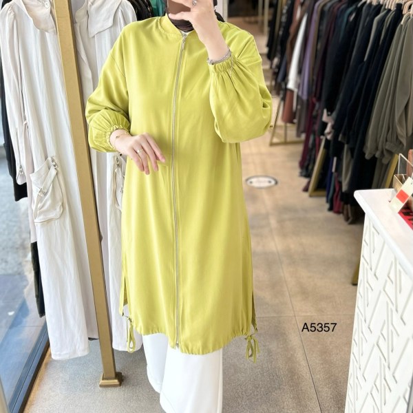 A5357 Kolları Lastikli Fermuarlı Kap - Görsel 4