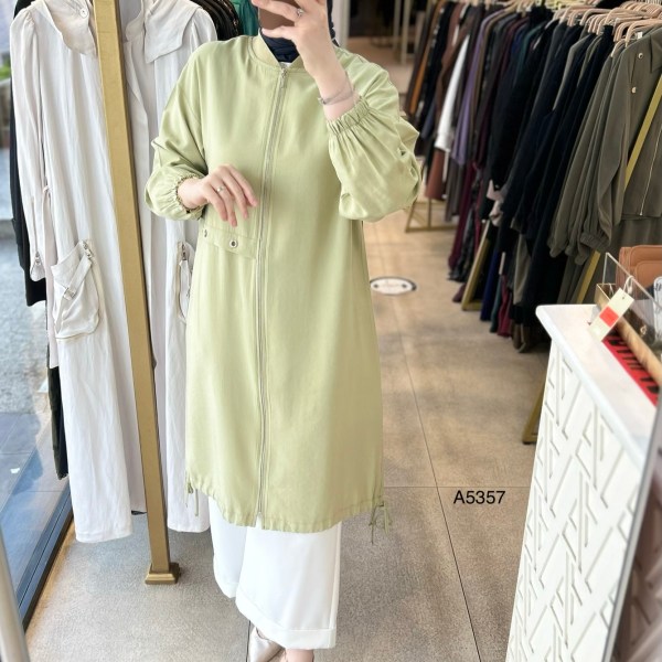 A5357 Kolları Lastikli Fermuarlı Kap - Görsel 11