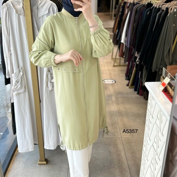 A5357 Kolları Lastikli Fermuarlı Kap - Görsel 10