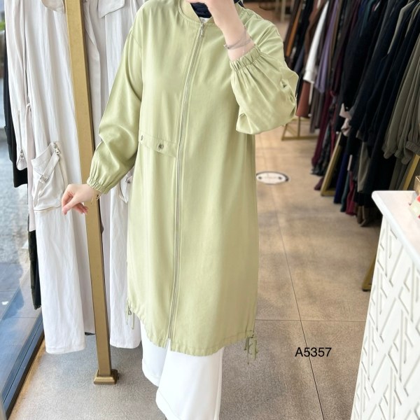 A5357 Kolları Lastikli Fermuarlı Kap - Görsel 6