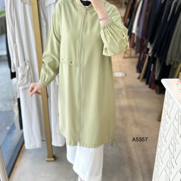 A5357 Kolları Lastikli Fermuarlı Kap - Görsel 7