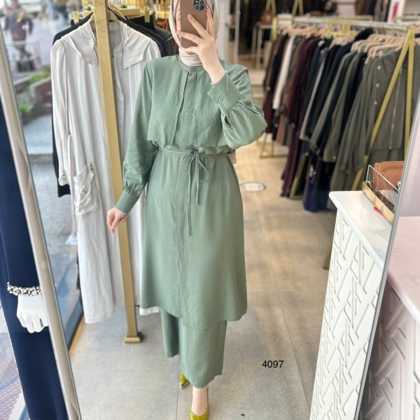 4097 Belden Bağlamalı Pantolonlu Takım - Görsel 6