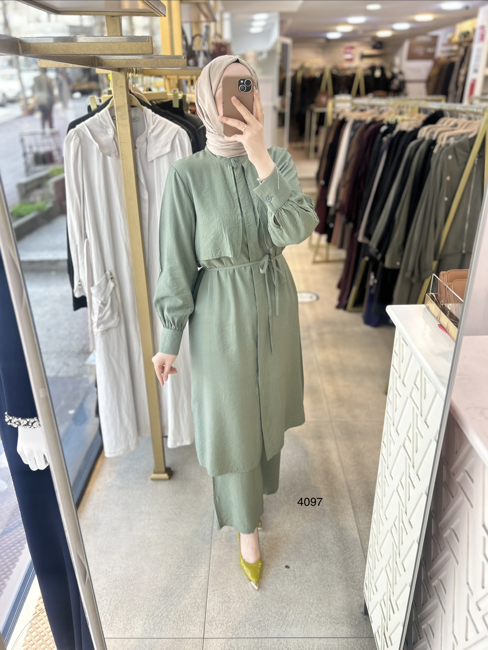 4097 Belden Bağlamalı Pantolonlu Takım - Görsel 17