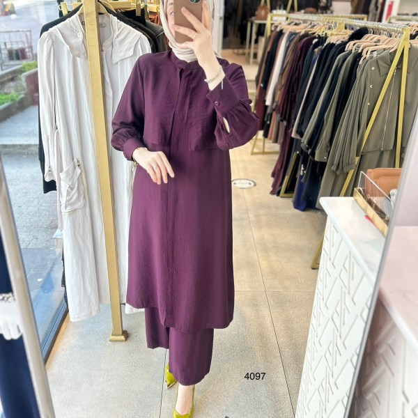 4097 Belden Bağlamalı Pantolonlu Takım - Görsel 13