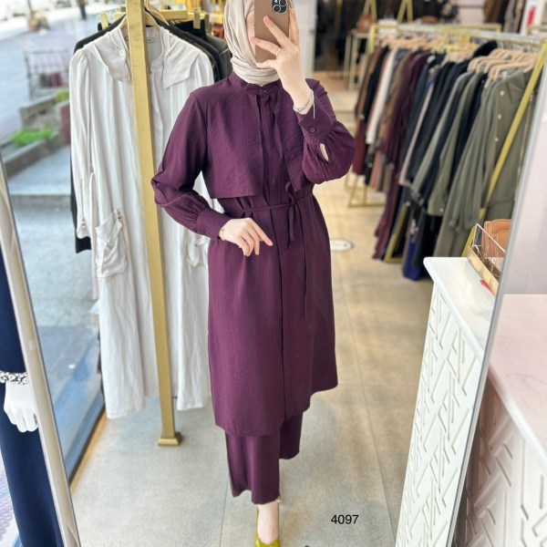 4097 Belden Bağlamalı Pantolonlu Takım - Görsel 14