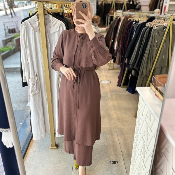 4097 Belden Bağlamalı Pantolonlu Takım - Görsel 3