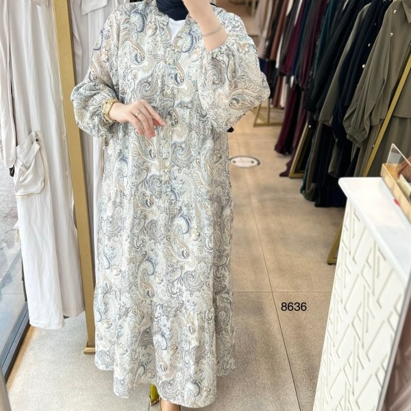 8636 Desenli Elbise - Görsel 4