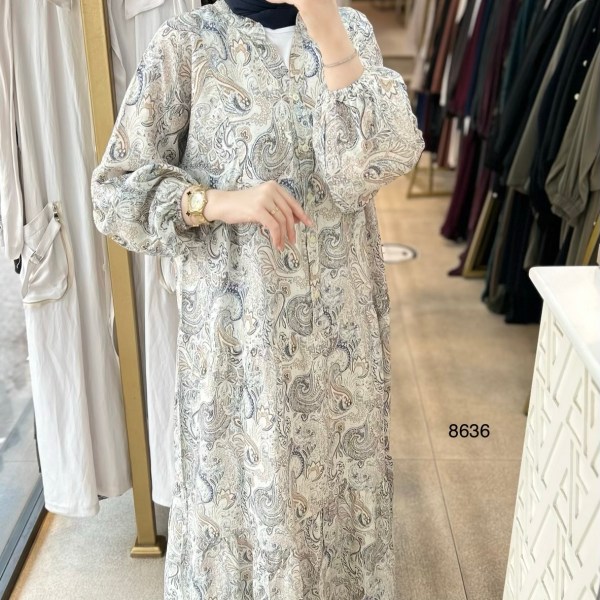 8636 Desenli Elbise - Görsel 6