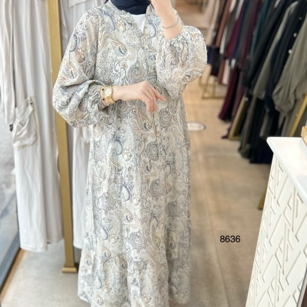 8636 Desenli Elbise - Görsel 3