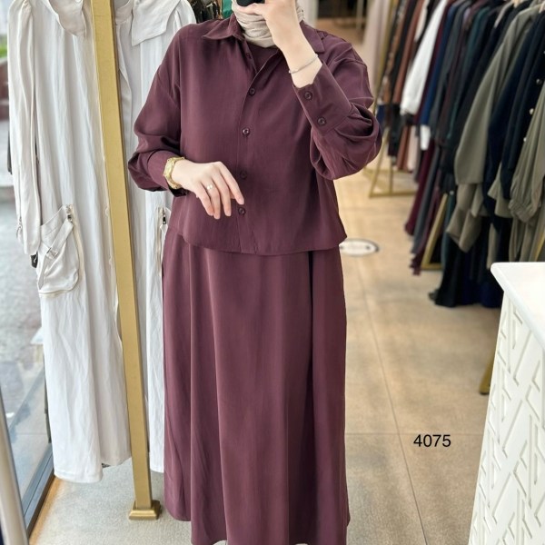 4075 Üstü Gömlekli Elbise - Görsel 7